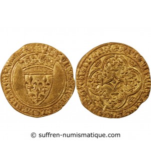 CHARLES VI LE FOU - ECU D'OR A LA COURONNE 1394 ANGERS