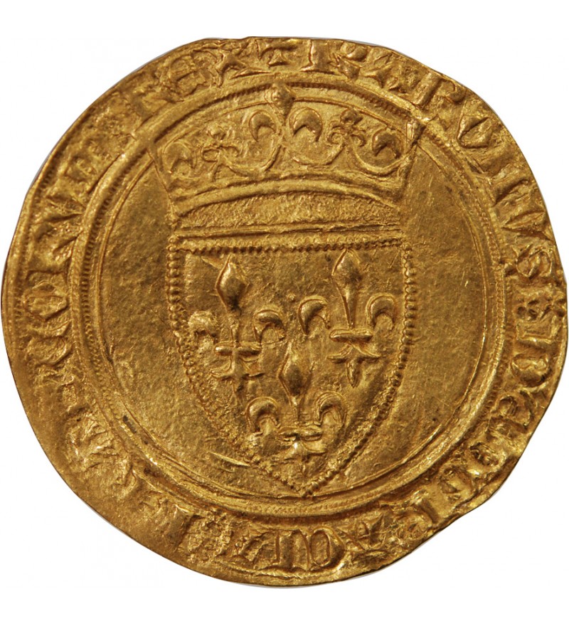 CHARLES VI LE FOU - ECU D'OR A LA COURONNE 1394 ANGERS