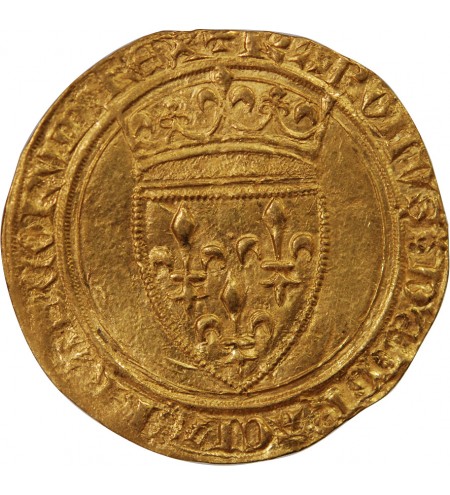 CHARLES VI LE FOU - ECU D'OR A LA COURONNE 1394 ANGERS