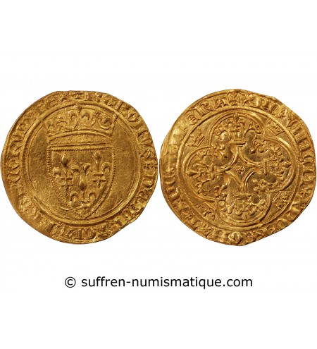 CHARLES VI LE FOU - ECU D'OR A LA COURONNE 1394 ANGERS