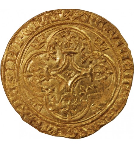 CHARLES VI LE FOU - ECU D'OR A LA COURONNE 1411 ANGERS