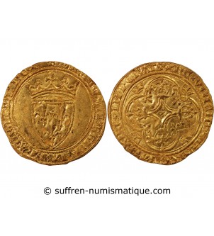 CHARLES VI LE FOU - ECU D'OR A LA COURONNE 1411 ANGERS