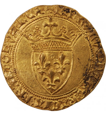 CHARLES VI LE FOU - ECU D'OR A LA COURONNE 1394 TOULOUSE