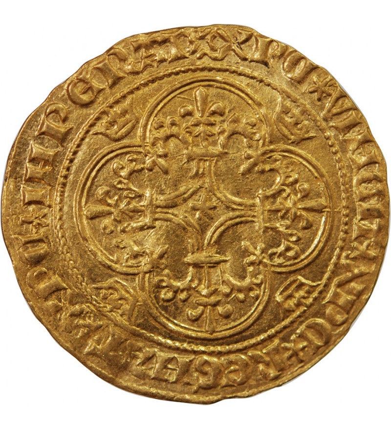 CHARLES VI LE FOU - ECU D'OR A LA COURONNE 1394 MONTPELLIER