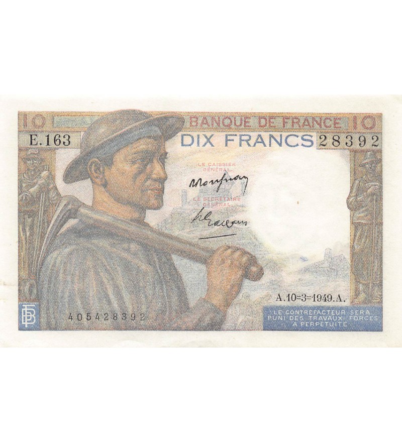 FRANCE - 10 FRANCS MINEUR 10/03/1949 - SUP
