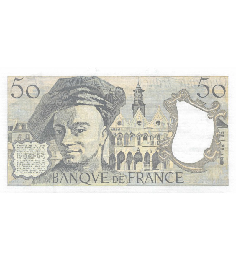 FRANCE, QUENTIN DE LA TOUR - 50 FRANCS 1991 - SERIE X.65 - SUP+