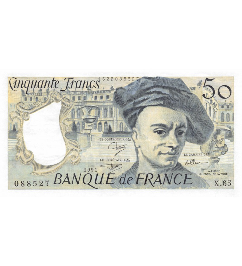 FRANCE, QUENTIN DE LA TOUR - 50 FRANCS 1991 - SERIE X.65 - SUP+
