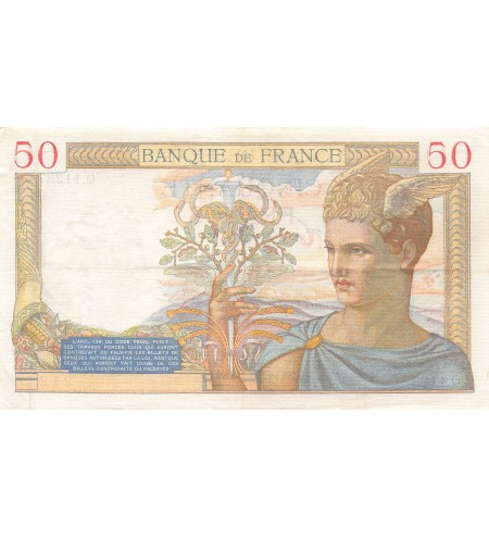 FRANCE - 50 FRANCS CERES 28/09/1939 - TTB+