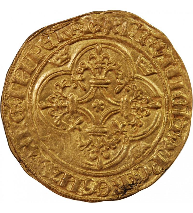 CHARLES VI LE FOU - ECU D'OR A LA COURONNE 1394 SAINT-ANDRE VILLENEUVE LES AVIGNON