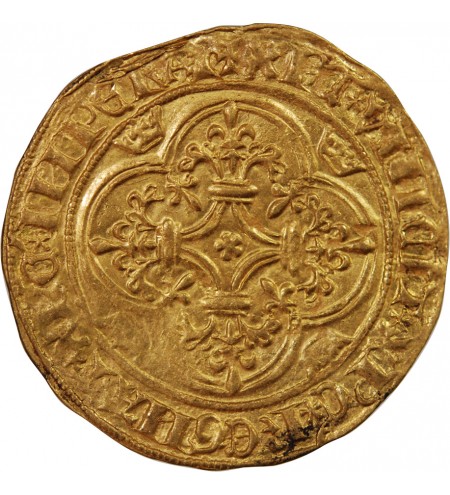 CHARLES VI LE FOU - ECU D'OR A LA COURONNE 1394 SAINT-ANDRE VILLENEUVE LES AVIGNON