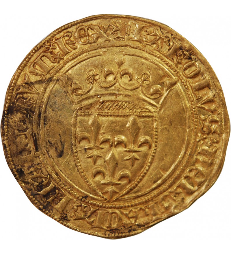 CHARLES VI LE FOU - ECU D'OR A LA COURONNE 1394 SAINT-ANDRE VILLENEUVE LES AVIGNON