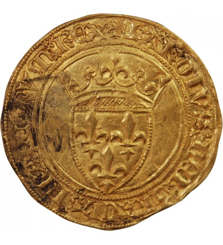 CHARLES VI LE FOU - ECU D'OR A LA COURONNE 1394 SAINT-ANDRE VILLENEUVE LES AVIGNON