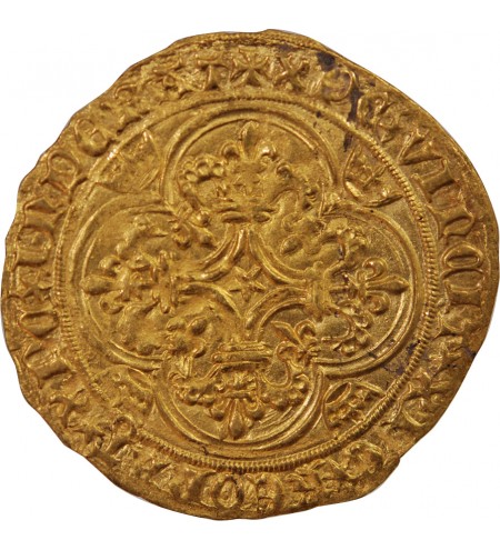 CHARLES VI LE FOU - ECU D'OR A LA COURONNE 1411 PARIS
