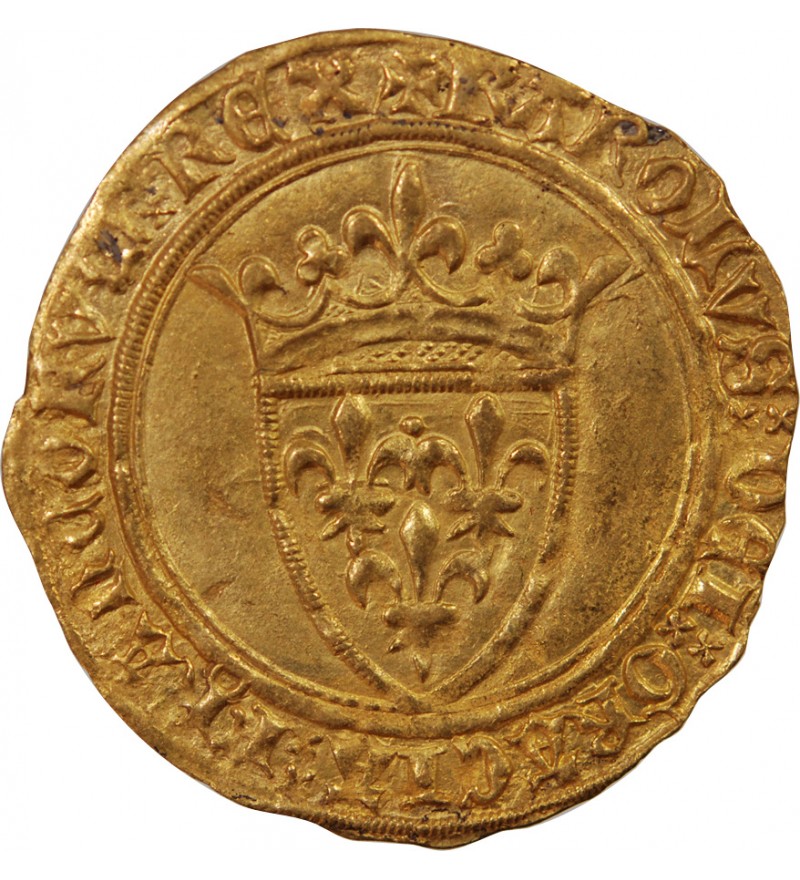 CHARLES VI LE FOU - ECU D'OR A LA COURONNE 1411 PARIS