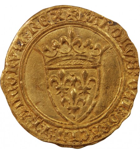 CHARLES VI LE FOU - ECU D'OR A LA COURONNE 1411 PARIS