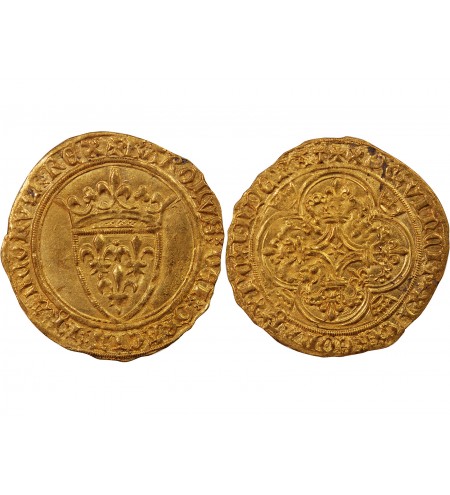 CHARLES VI LE FOU - ECU D'OR A LA COURONNE 1411 PARIS