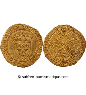 CHARLES VI LE FOU - ECU D'OR A LA COURONNE 1411 PARIS
