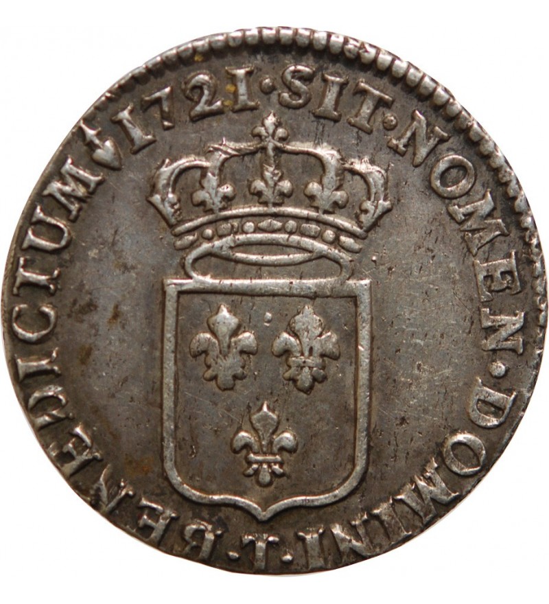 LOUIS XV - 1/3 ECU DE FRANCE 1721 T NANTES