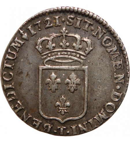 LOUIS XV - 1/3 ECU DE FRANCE 1721 T NANTES