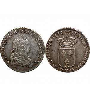LOUIS XV - 1/3 ECU DE FRANCE 1721 T NANTES 2