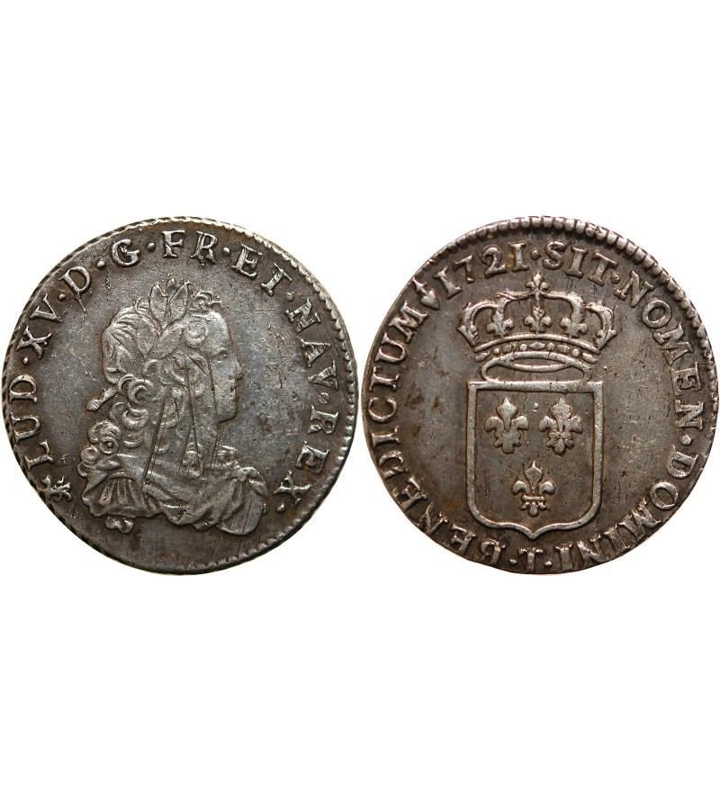 LOUIS XV - 1/3 ECU DE FRANCE 1721 T NANTES