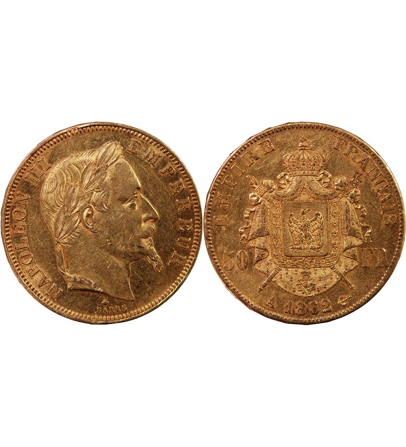 NAPOLEON III ﻿- 50 FRANCS OR 1862 A PARIS﻿