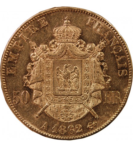 NAPOLEON III ﻿- 50 FRANCS OR 1862 A PARIS﻿