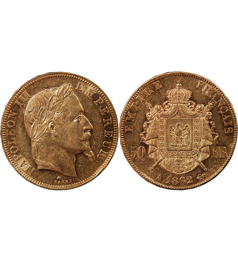 NAPOLEON III ﻿- 50 FRANCS OR 1862 A PARIS﻿