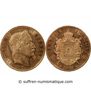 NAPOLEON III ﻿- 50 FRANCS OR 1862 A PARIS﻿