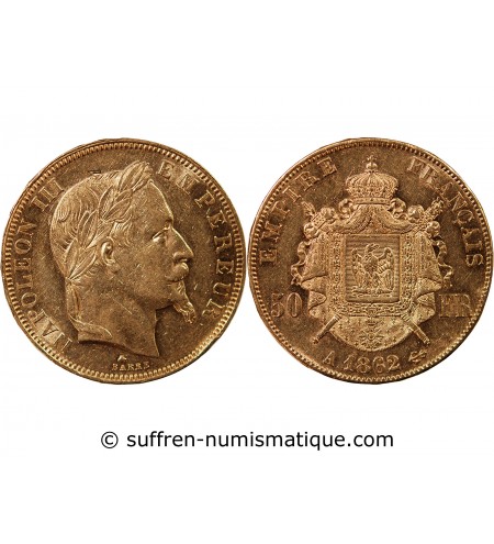NAPOLEON III ﻿- 50 FRANCS OR 1862 A PARIS﻿
