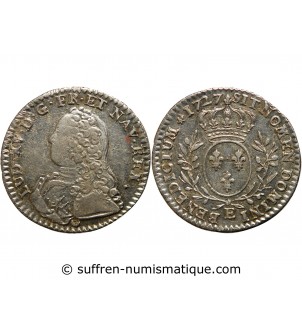 LOUIS XV - 1/10 ECU AUX BRANCHES D'OLIVIER 1727 E TOURS