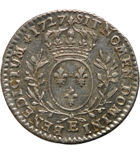 LOUIS XV - 1/10 ECU AUX BRANCHES D'OLIVIER 1727 E TOURS