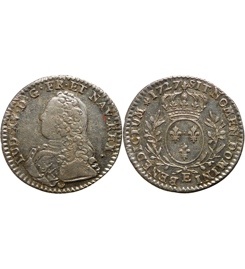LOUIS XV - 1/10 ECU AUX BRANCHES D'OLIVIER 1727 E TOURS