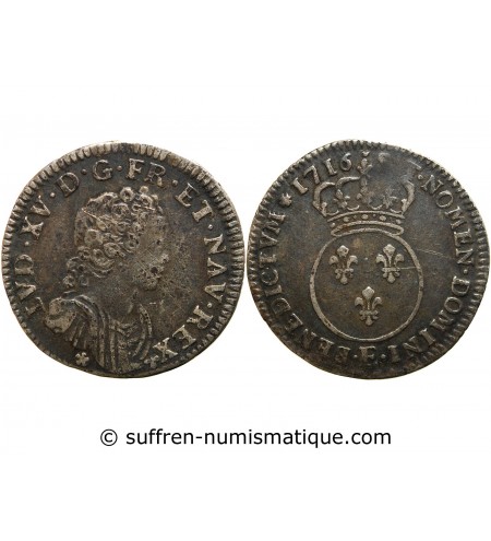 LOUIS XV - 1/10 ECU VERTUGADIN 1716 E TOURS