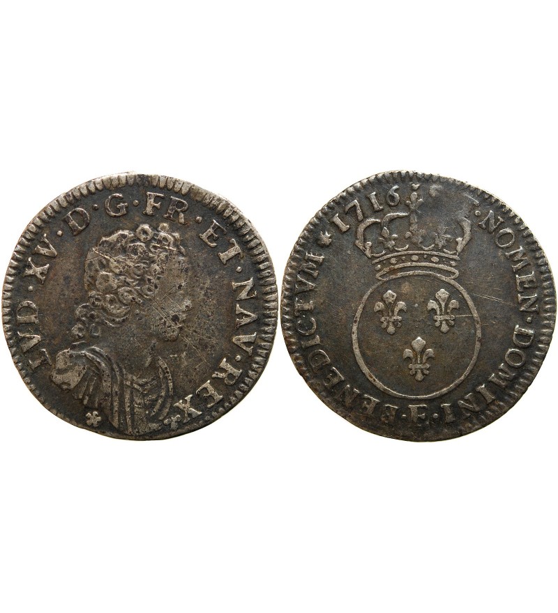 LOUIS XV - 1/10 ECU VERTUGADIN 1716 E TOURS
