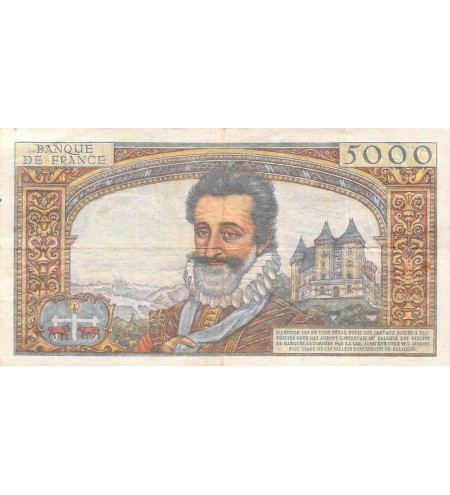 FRANCE, HENRI IV - 5000 FRANCS 05/12/1957 - TB+