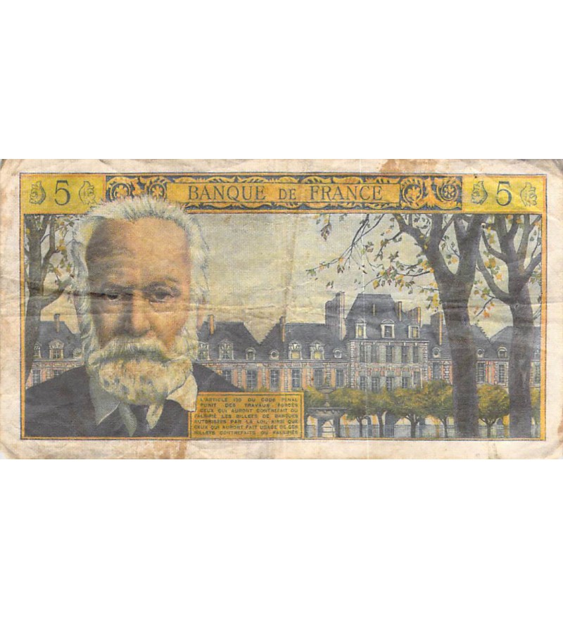 FRANCE, VICTOR HUGO - 5 NF 04/02/1965 - TB+