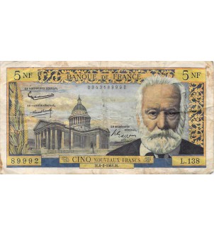 FRANCE, VICTOR HUGO - 5 NF 04/02/1965 - TB+ 2