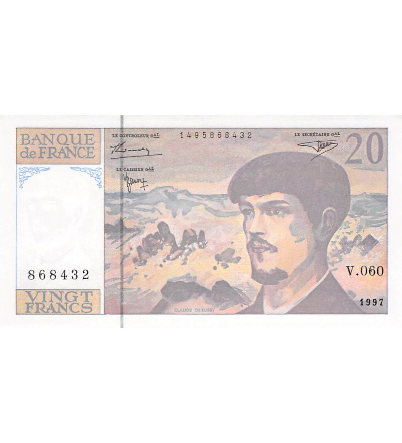 FRANCE, DEBUSSY - 20 FRANCS 1997 - SERIE V.060 - NEUF