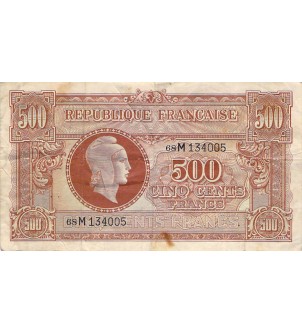 BILLET DU TRESOR - 500 FRANCS MARIANNE type 1945 Série 68 M - TB+ 2