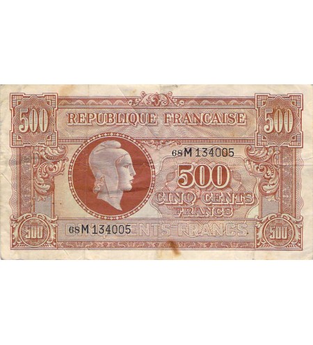 BILLET DU TRESOR - 500 FRANCS MARIANNE type 1945 Série 68 M - TB+