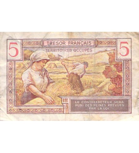 TRÉSOR FRANCAIS - 5 FRANCS type 1947 TERRITOIRES OCCUPÉS - TB+