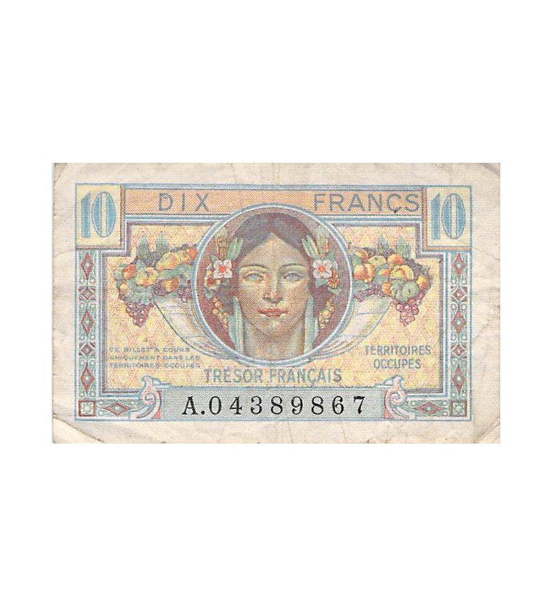 TRÉSOR FRANCAIS - 10 FRANCS type 1947 TERRITOIRES OCCUPÉS - TB+