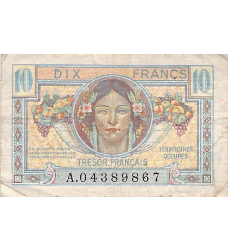 TRÉSOR FRANCAIS - 10 FRANCS type 1947 TERRITOIRES OCCUPÉS - TB+