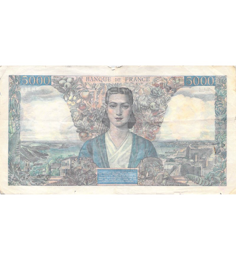 FRANCE, EMPIRE FRANCAIS - 5000 FRANCS 08/10/1942 - TB à TB+