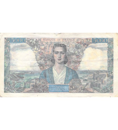 FRANCE, EMPIRE FRANCAIS - 5000 FRANCS 08/10/1942 - TB à TB+