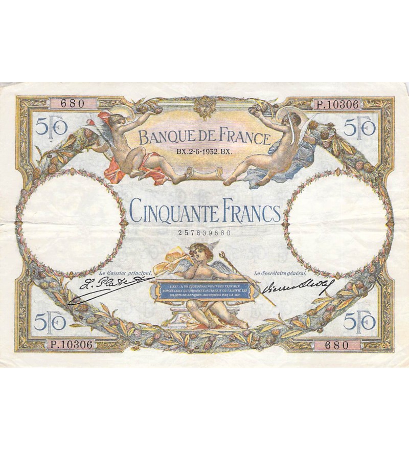 FRANCE, LUC-OLIVIER MERSON - 50 FRANCS 02/06/1932 - PTTB