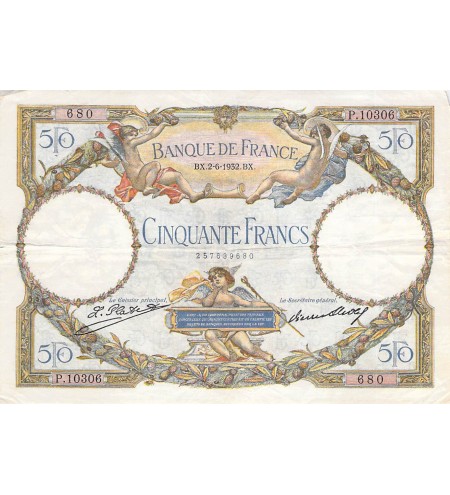 FRANCE, LUC-OLIVIER MERSON - 50 FRANCS 02/06/1932 - PTTB