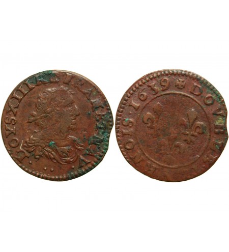 LOUIS XIII - DOUBLE TOURNOIS 1639 "Atelier de l'axe Loire-Rhône"﻿