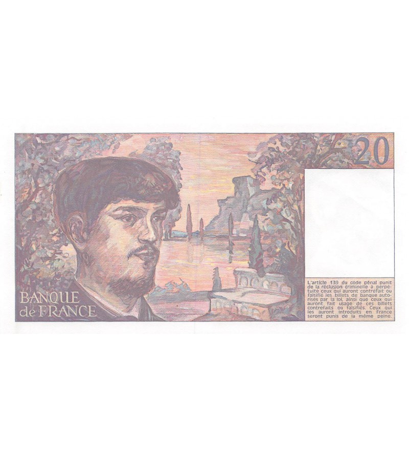 FRANCE, DEBUSSY - 20 FRANCS 1983 - SERIE A.011 - SUP+